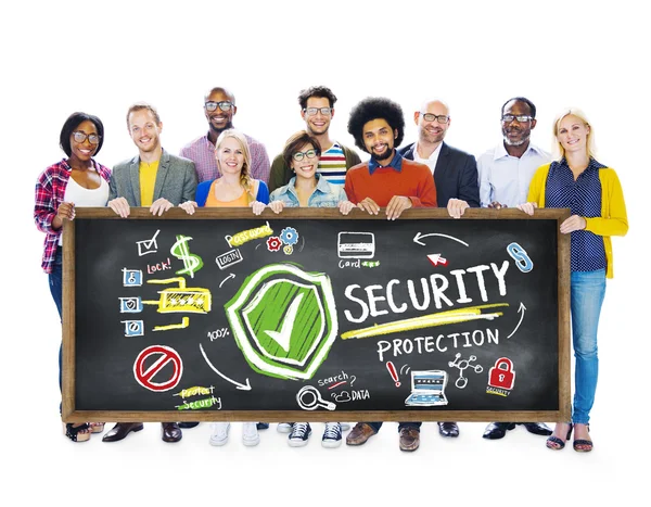 People holding Board Security Concept — Stock Photo, Image