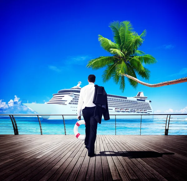 Businessman Beach Freedom Relaxation — Stock Photo, Image