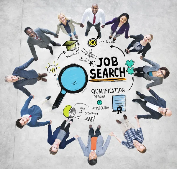 Διαφορετικών ανθρώπων και έννοια αναζήτηση θέσεων εργασίας — Φωτογραφία Αρχείου