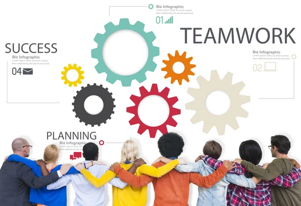 Teamwork Team Group Gear Partnership Cooperation Concept — Stock Photo, Image