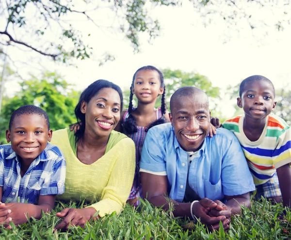 Happy African Family in the park Royalty Free Stock Photos