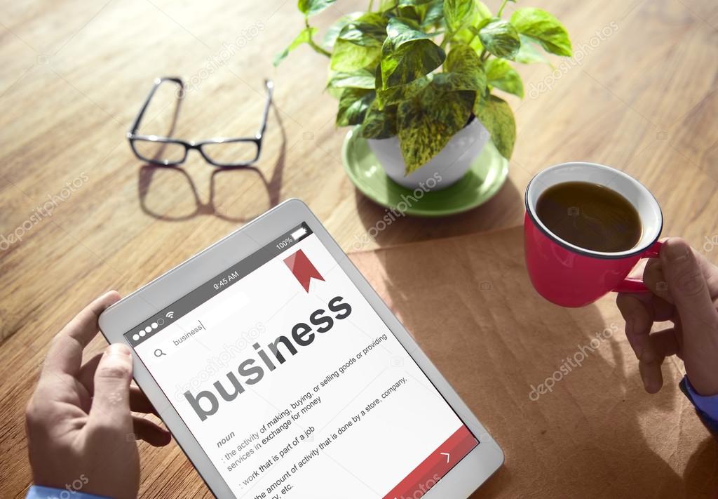 Businessman with Digital Tablet and business Concept