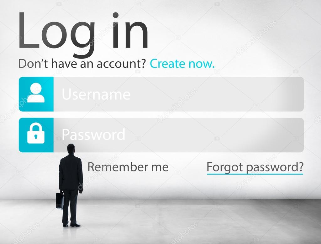 Business Man Account Log In Security