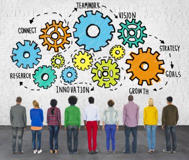 çeşitli kişi ve ekip çalışması kavramı