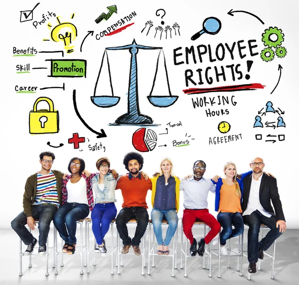 Diversas personas y concepto de derechos de los empleados — Foto de Stock