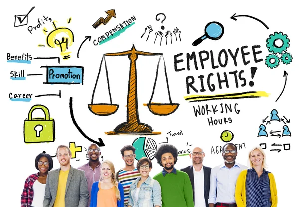 Διαφορετικών ανθρώπων και έννοια δικαιώματα εργαζομένων — Φωτογραφία Αρχείου
