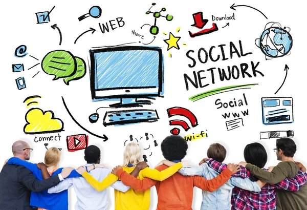 Соціальна мережа Концепція соціальних мереж — стокове фото