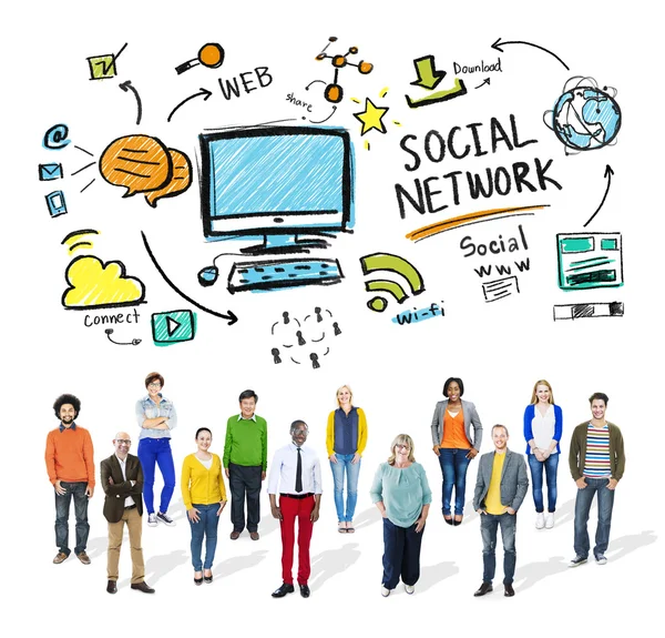 Social Network Conceito de mídia social — Fotografia de Stock