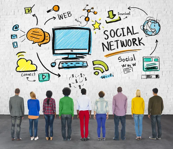 Sociaal netwerk sociale Media Concept — Stockfoto