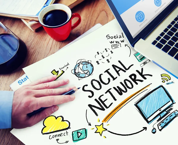 Concetto di social network — Foto Stock