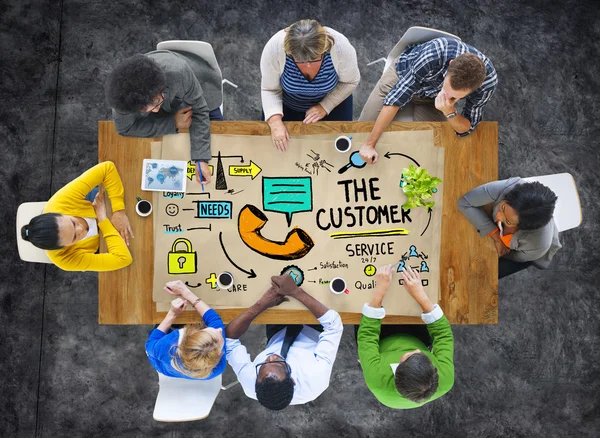 Diverse people and The Customer Service — Stock Photo, Image