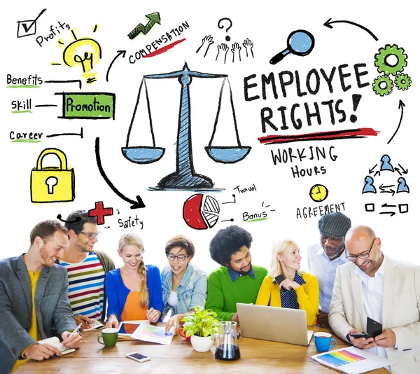 Pessoas discutindo sobre Direitos dos Funcionários — Fotografia de Stock