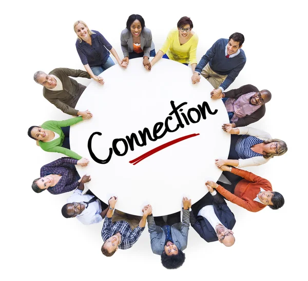 Diverse People in a Circle with Connection Concept — Stock Photo, Image