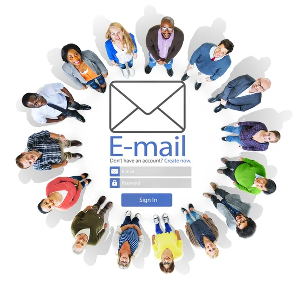 E-mail messaging online sociale media internet concept — Stockfoto