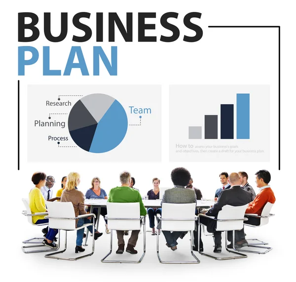 Mensen bespreken over Business Plan — Stockfoto