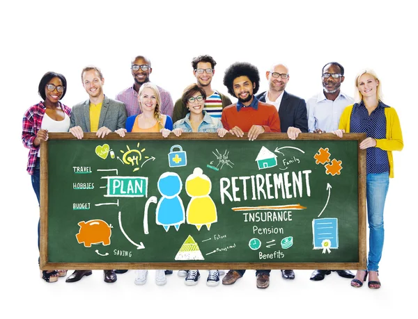 Persone diverse e concetto di pensionamento — Foto Stock