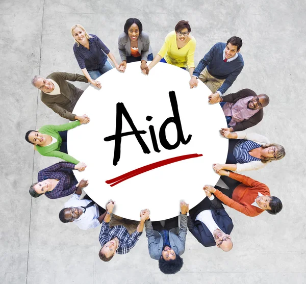 Multi-Ethnic Group of People and Aid Concepts — Stock Photo, Image