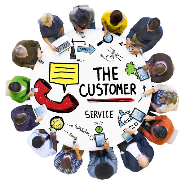 Diverse people and The Customer Service — Stock Photo, Image