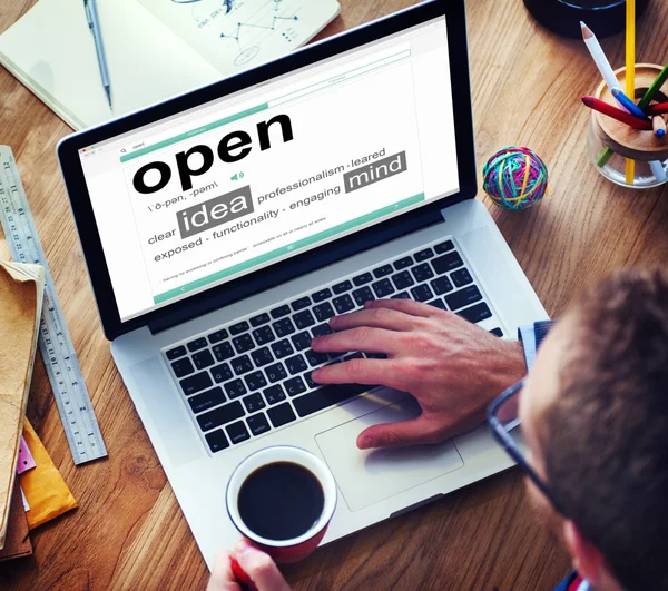 Idea de negocio en línea Open Office Working Concept —  Fotos de Stock