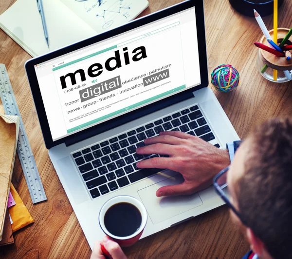 Man media digitale www zin concepten — Stockfoto