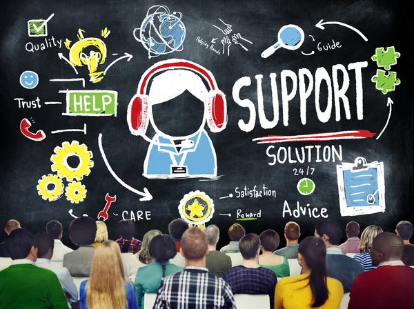 Diverse persone e concetto di soluzione di supporto — Foto Stock