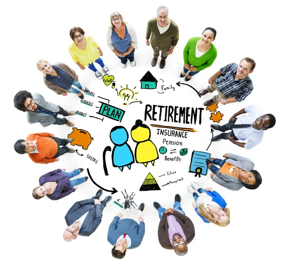 Persone occasionali e concetto di pensionamento — Foto Stock