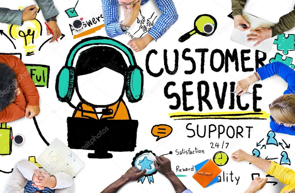 Diverse people and Customer Service Concept