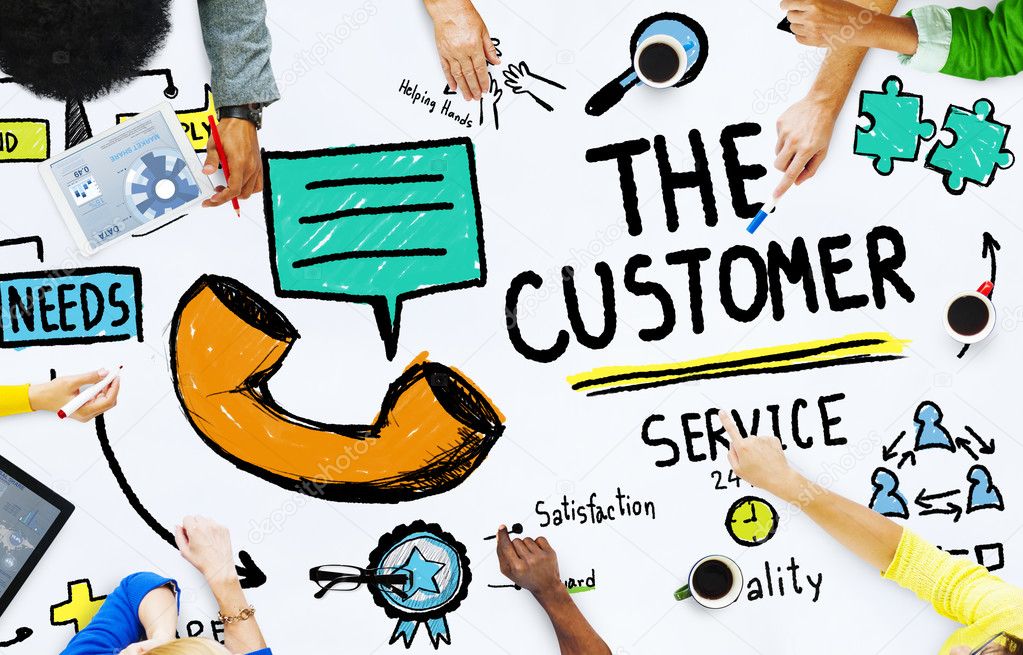 Diverse people and The Customer Service