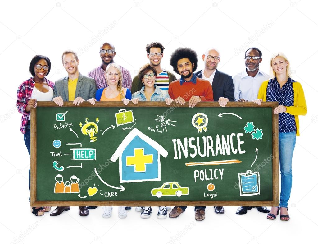 People holding banner with Insurance Concept
