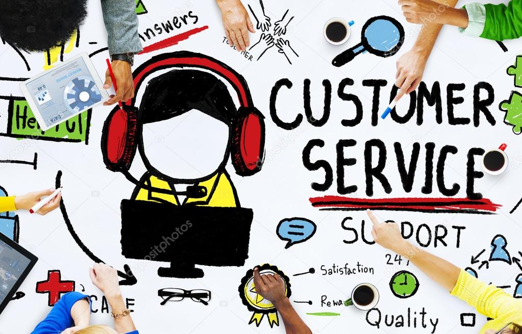 Diverse people and Customer Service Concept