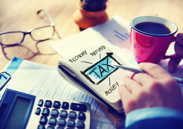 Businessman working with Tax — Stock Photo, Image