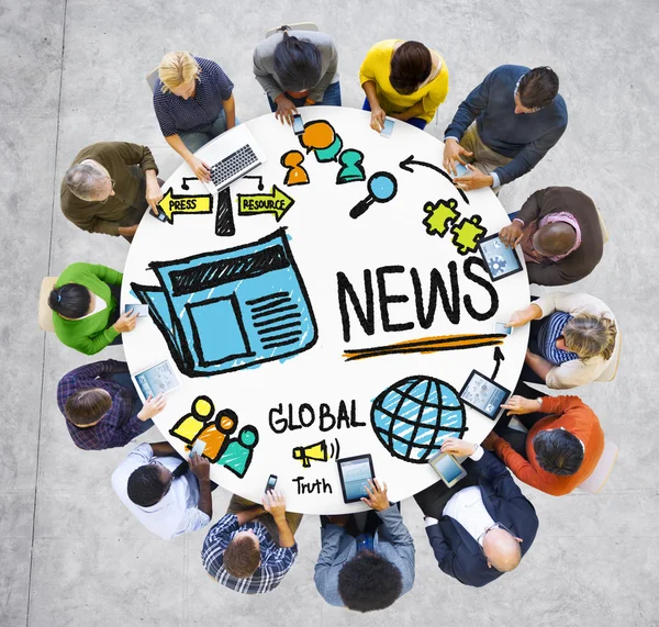 People and News Journalism Information Concept — Stock Photo, Image