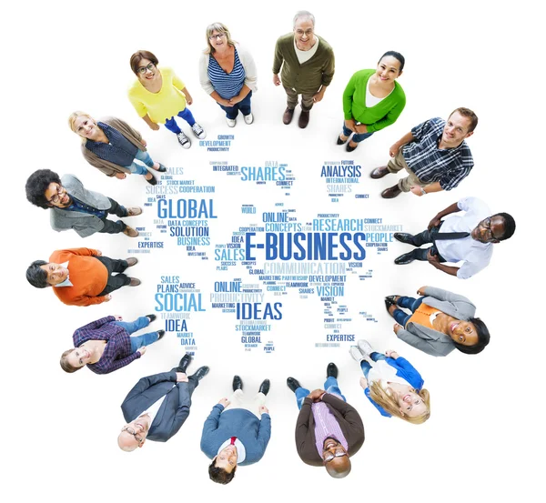 Diverse people and E-Business Concept — Stock Photo, Image