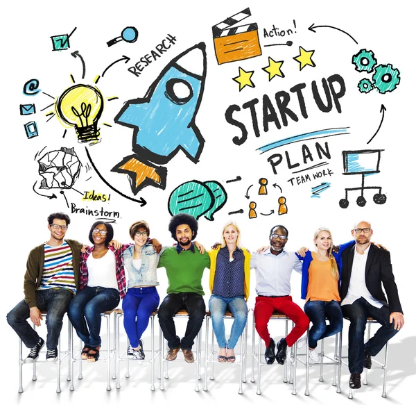 People sitting and Start Up Concept — Stock Photo, Image