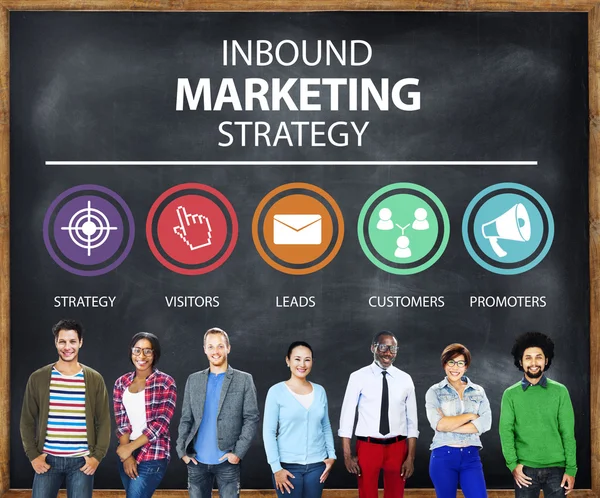 Diversas personas y concepto de Inbound Marketing — Foto de Stock