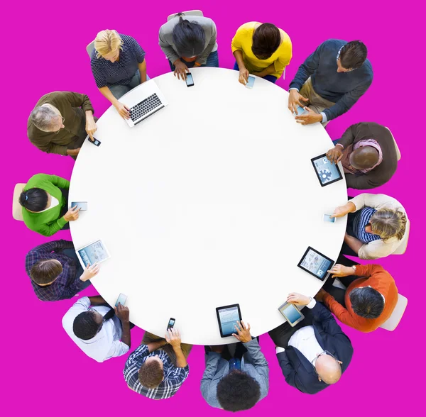 Diverse people around the table — Stock Photo, Image