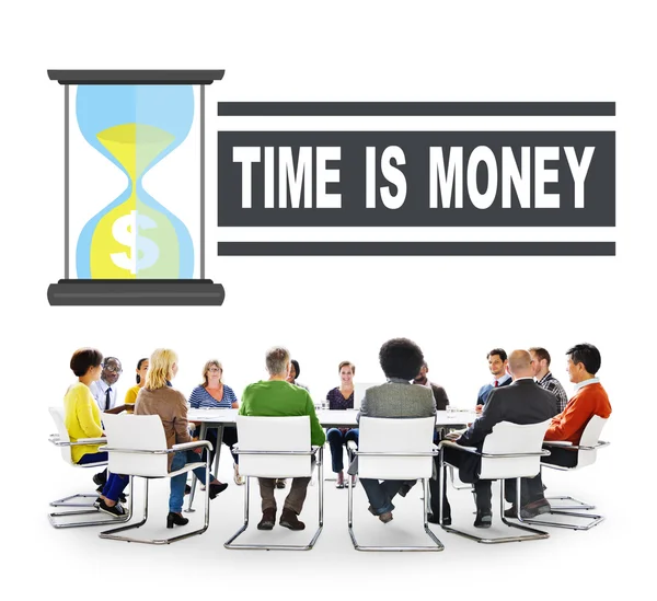 Diverse people and Time is Money — Stock Photo, Image