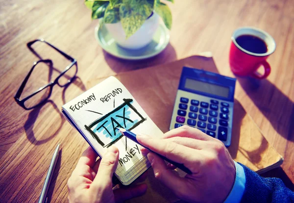 Businessman working with Tax — Stock Photo, Image