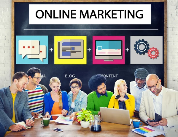 Różnych osób i koncepcji marketingu online — Zdjęcie stockowe