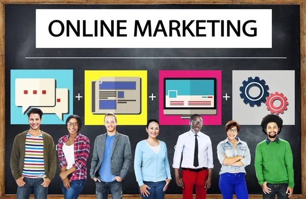 Różnych osób i koncepcji marketingu online — Zdjęcie stockowe