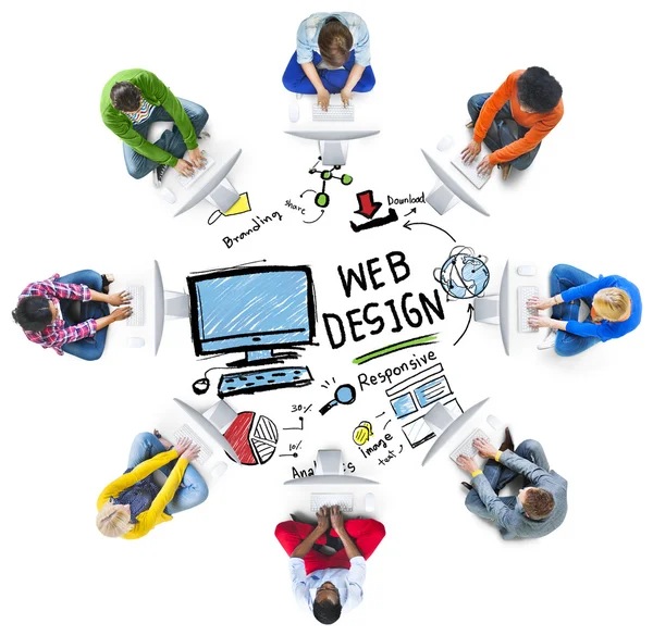 Persone e concetto di Webdesign — Foto Stock