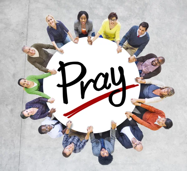 Group of People Letter Pray — Stock Photo, Image