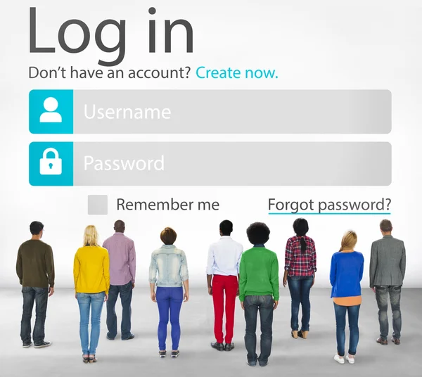 다양 한 사람과 계정 로그인 — 스톡 사진