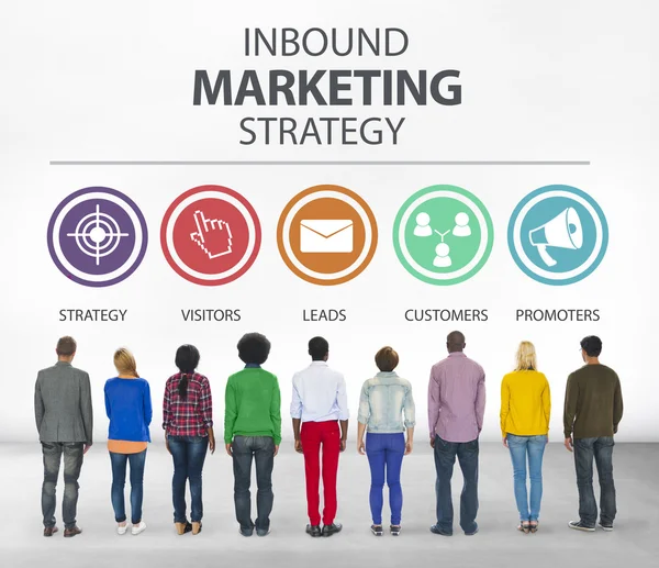 Diversas personas y concepto de Inbound Marketing —  Fotos de Stock