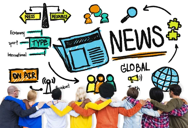 Persone e notizie Journalism Information Concept — Foto Stock