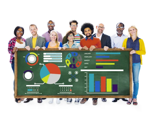 Diverse persone e concetto di strategia di pianificazione — Foto Stock