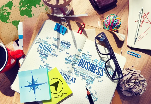 Messy desk with Business Organization Concept — Stock Photo, Image