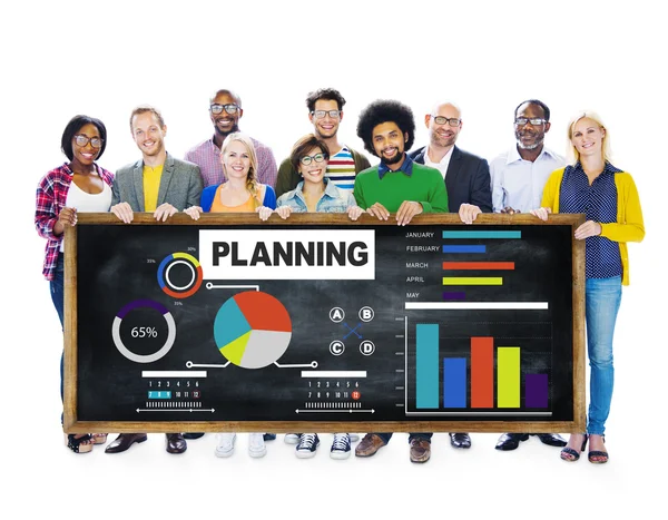 Diversas personas con concepto de planificación — Foto de Stock