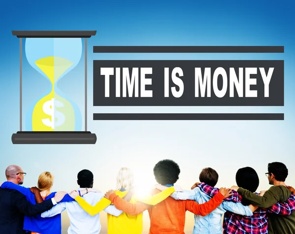 Diverse people and Time is Money — Stock Photo, Image