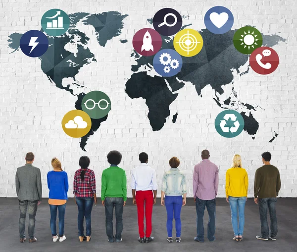 Diverse people and Global Communication — Stock Photo, Image